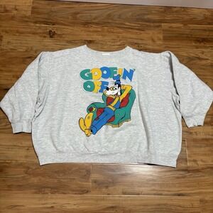 Vtg 90's Mickey & Co Goofin' Off Goofy‎ Sweatshirt XXL | XXXL (READ) Crew Gray